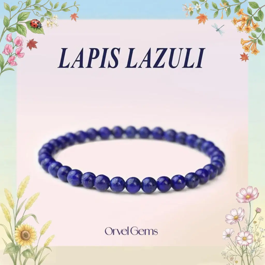 Women Blue Friendship Bracelet Blue Lapis Lazuli Bracelet, AAA Dainty 4mm Beads, Natural Gemstone Stretch Healing Bracelet, Unisex Boho Style Gift