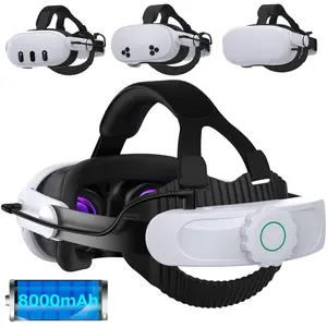 Battery Head Strap for Meta Quest 3s/Quest 3/Quest 2,VR Headset Strap with 8000mAh Rechargeable Battery Pack Enhanced Support and Comfort Accesssories for Oculus Head Strap