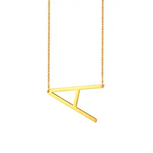 OIDEA Women's Gold-Tone Stainless Steel Large Initial Letter Pendant Necklace, A-Z Alphabet Chain Jewelry Necklaces