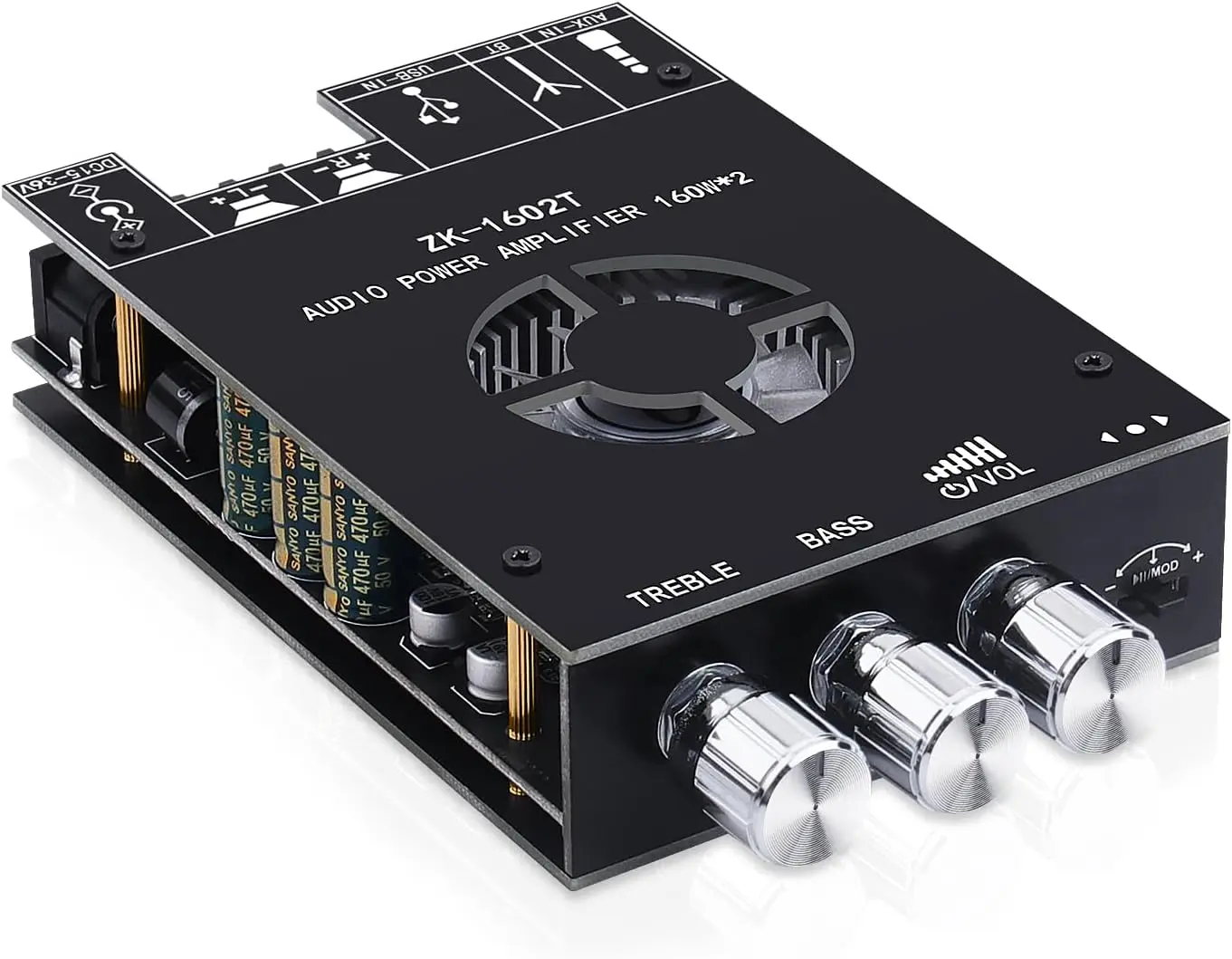 unknownself 出品 Audio Amplifier Board, ZK-1602T Bluetooth 5.0 Power Amp for Home