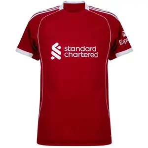 Red LIV Home Jersey 2025-26, 2025/2026 Red Color LIV Home Short Sleeve Soccer Jersey