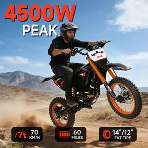 Electric ebike, 60 Miles Range, 70KM/H Max Speed, 3 Gears Throttle Mode, Double Suspension & Dual Hydraulic Brake, 14''/12'' All-Terrain Off-Road Tires, Off-Road Electric Ride, Perfect Gift for Adults Teens
