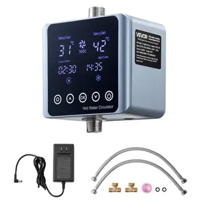 VEVOR Digital Smart Instant Water Recirculating Pump Kit, with in Thermostat, Timer, Digital Screen, Under Sink Recirculation Circulation Circulator Pump System, for House Water Heaters