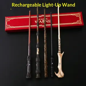 Rechargeable Glowing Magic Wand, Light Up Wizard Wand for Cosplay & Performance, Halloween Costume Props for Kids Adults