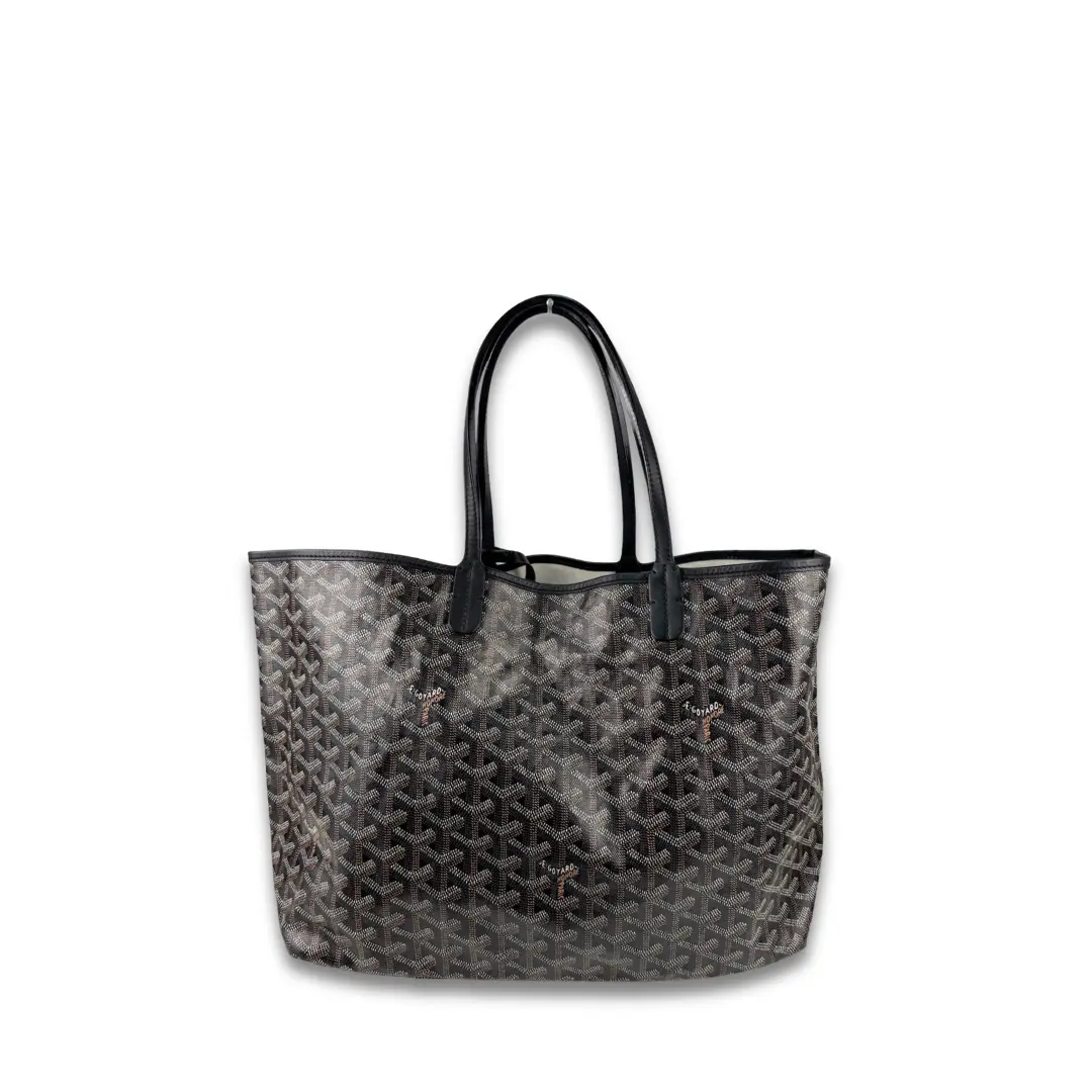 Pre-owned Goyard Coated Canvas Tote Bags Black Saint Louis PM Tote