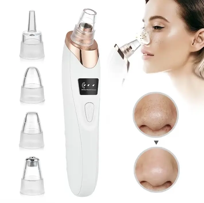 Electric Blackhead Remover Vacuum Pore Cleaner, Blackhead Removal and Pore Cleansing, 4 Suction Heads and 4 Stainless Steel Tools, 3 Modes Adjustable, Deep Cleansing Facial Cleaning Tool, Blackhead Extractor Tool
