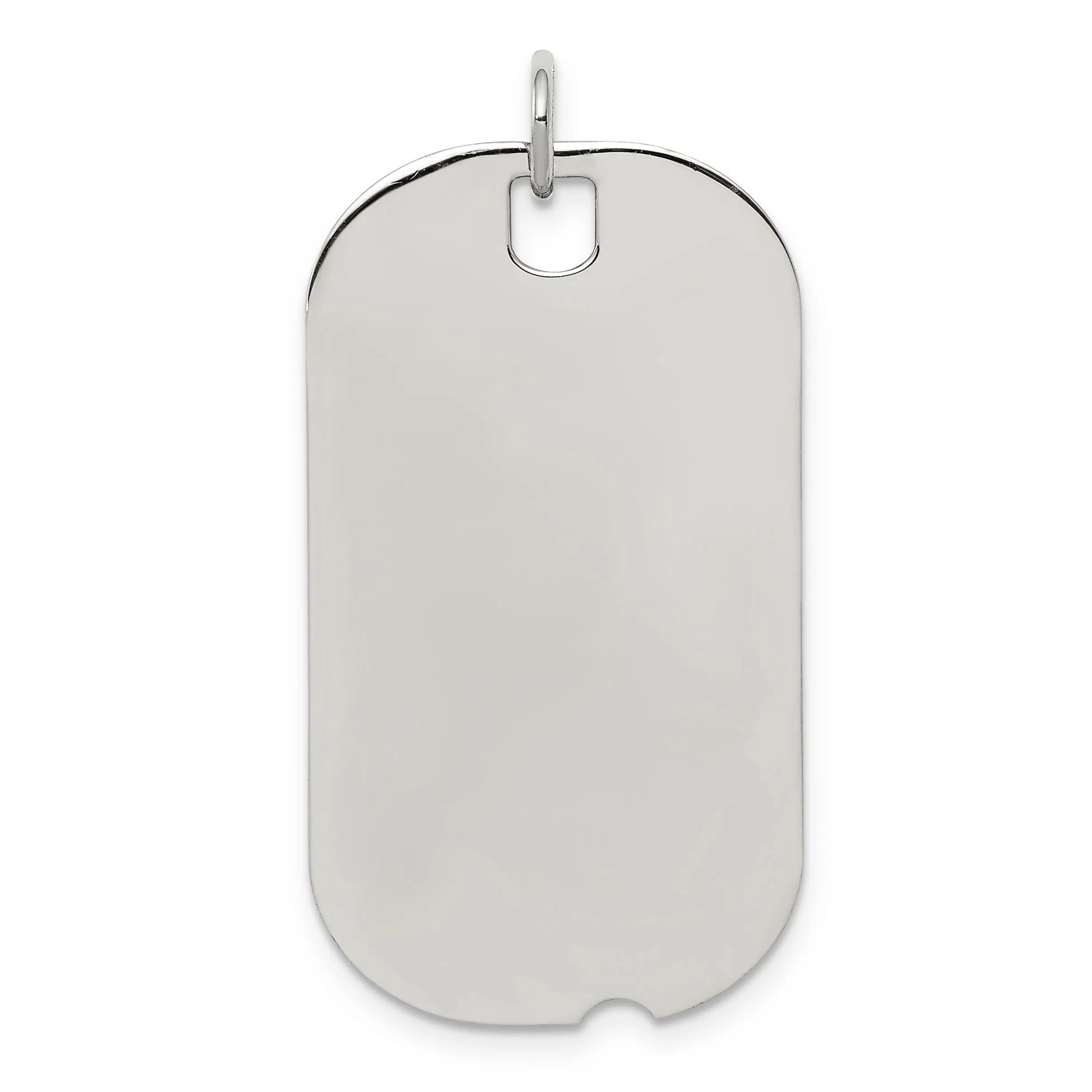 Personalized Sterling Silver Rhodium-Plated Palladium-Enhanced Engraveable 19 mm-34 mm Dog Tag Disc Charm, Pet Neck Jewelry for Dogs & Cats