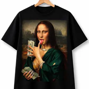 Mona Lisa Money Mode T-shirt made of breathable cotton.