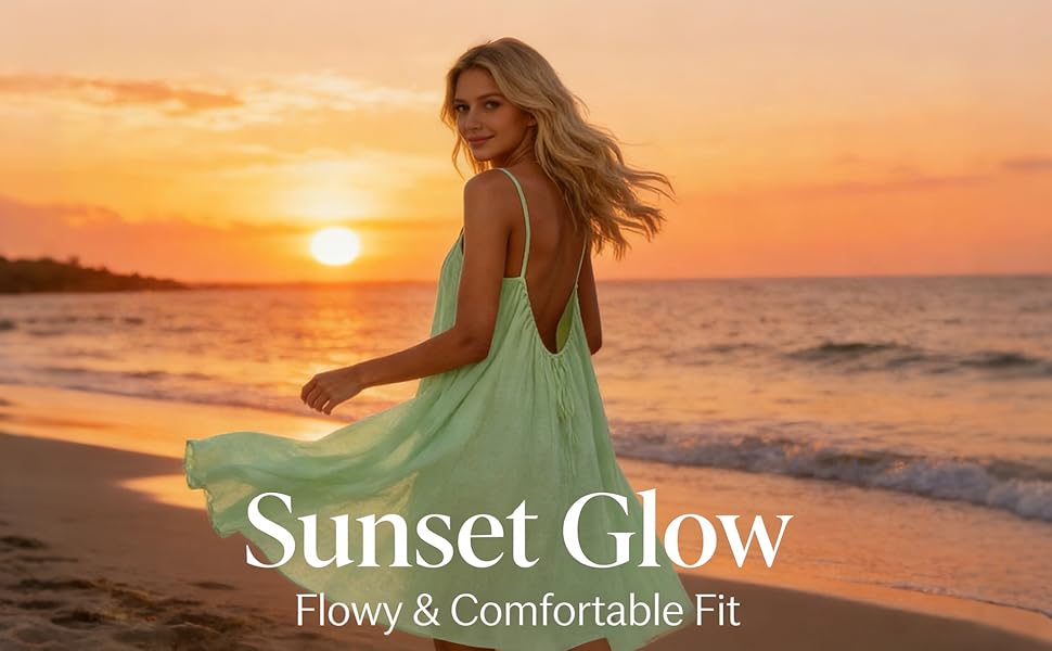 Backless Cami Dresses for Women Cami Lounge Dress Backless Solid Color Sleeveless House Dress Long Sundress with Back Tie