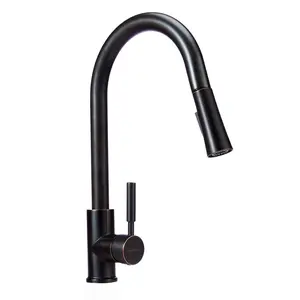 Modern Single-Handled Kitchen Pull-Down Sprayer Faucet, Oil-Rubbed Bronze kitchen faucet