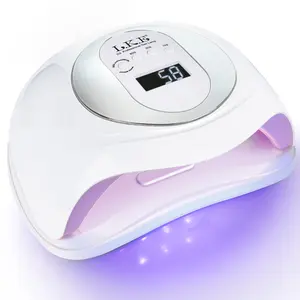 LKENail D2 UV LED Nail Lamp & Spring Nails Kit 4 Timers Fast Curing for All Gels Home/Salon Use (White)