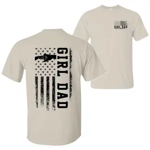 [Sale Up To 50%] Father Daughter Bond Shirt, Girl Dad Shirt, Graphic with Symbolic Flag and Fist Bump, Father's Day Shirt, Funny Dad Shirt, Men's Graphic Tees