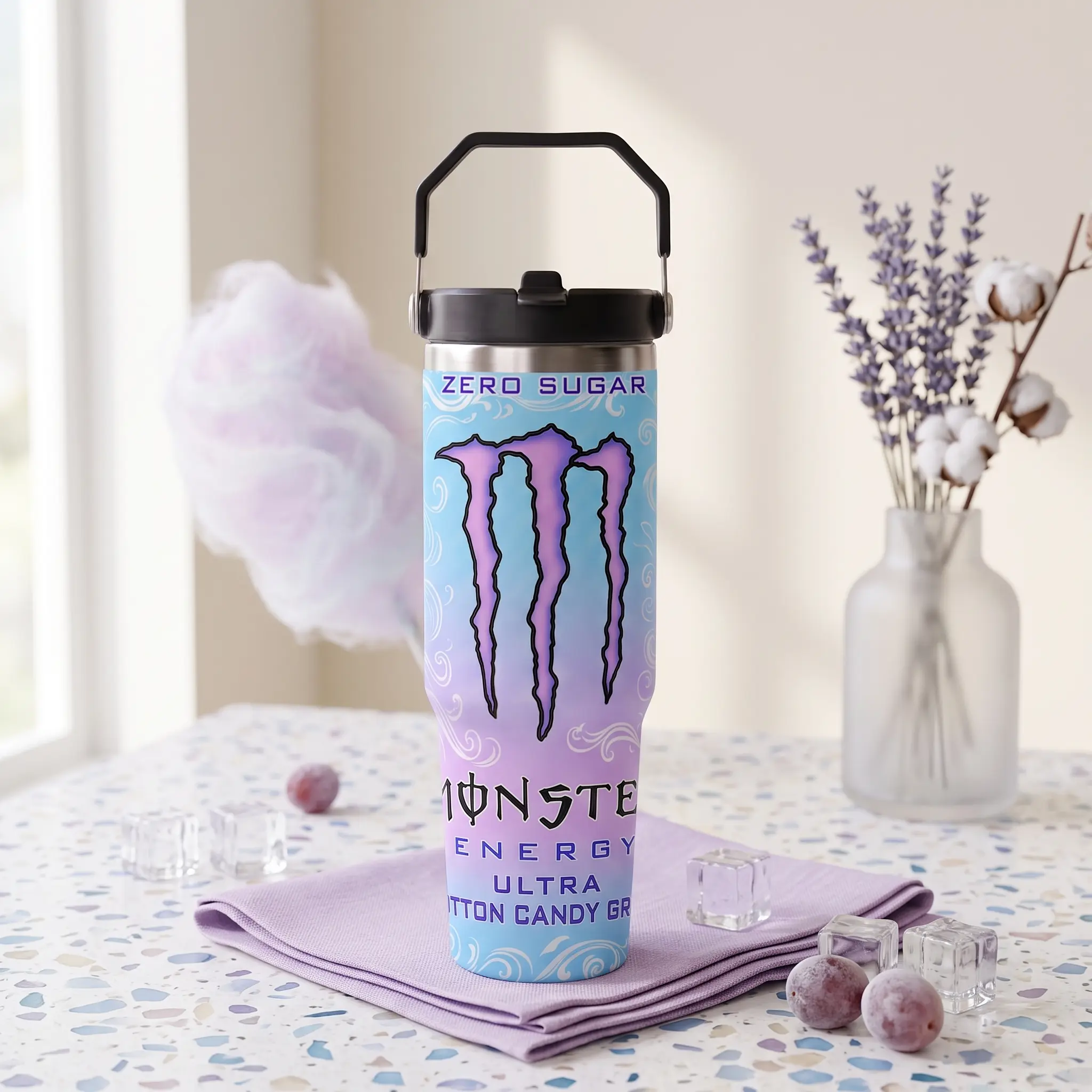 Fruit Flavor Inspired Tumbler Cup 40/30/20oz With Handle & Straw, Perfect For Gym Lovers & Gamers, Aesthetic White Mug, Flasks Viral Gift Idea 2026