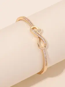 Women Zirconia Gold Infinity Bangle Bracelet Jewelry - Jewellery