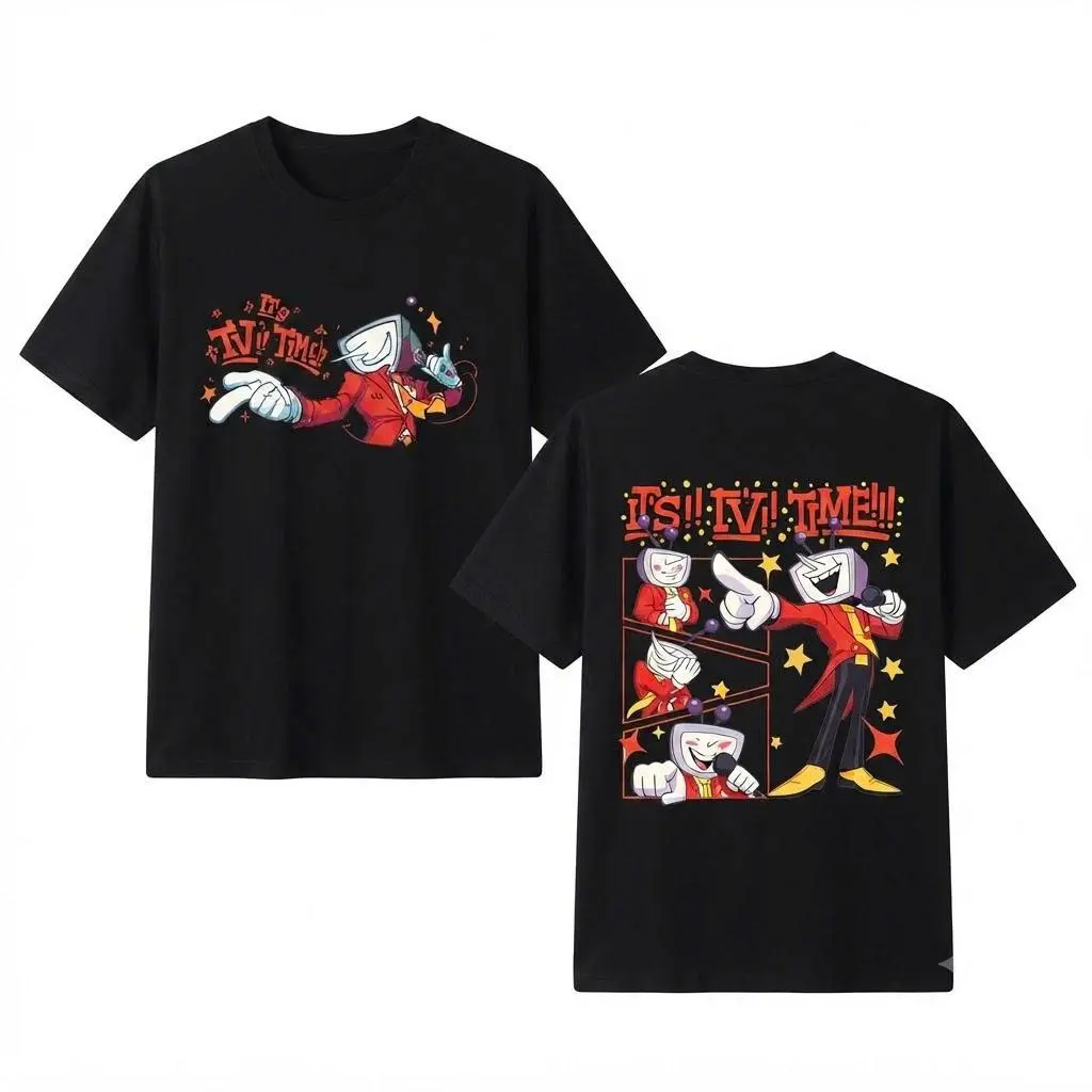 	 SMG4 Mr. Puzzles Graphic Tee | "It's TV Time" Villain Character T-Shirt