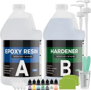 Epoxy  2 Gal, Clear Casting Kit for DIY Craft & Beginners,  Clear Epoxy  for Casting, Coating,  Making & DIY, Hard Type No Bubble Non-Yellowing Deep Pour (1 Gal2)