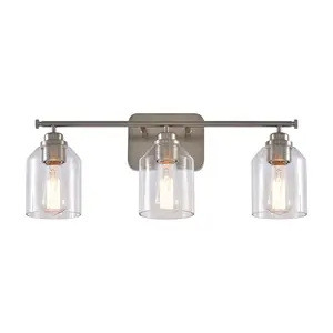 22 Inch Renata 3-Light Vanity Light Brushed Nickel Modern Bathroom Over Mirror Fixture