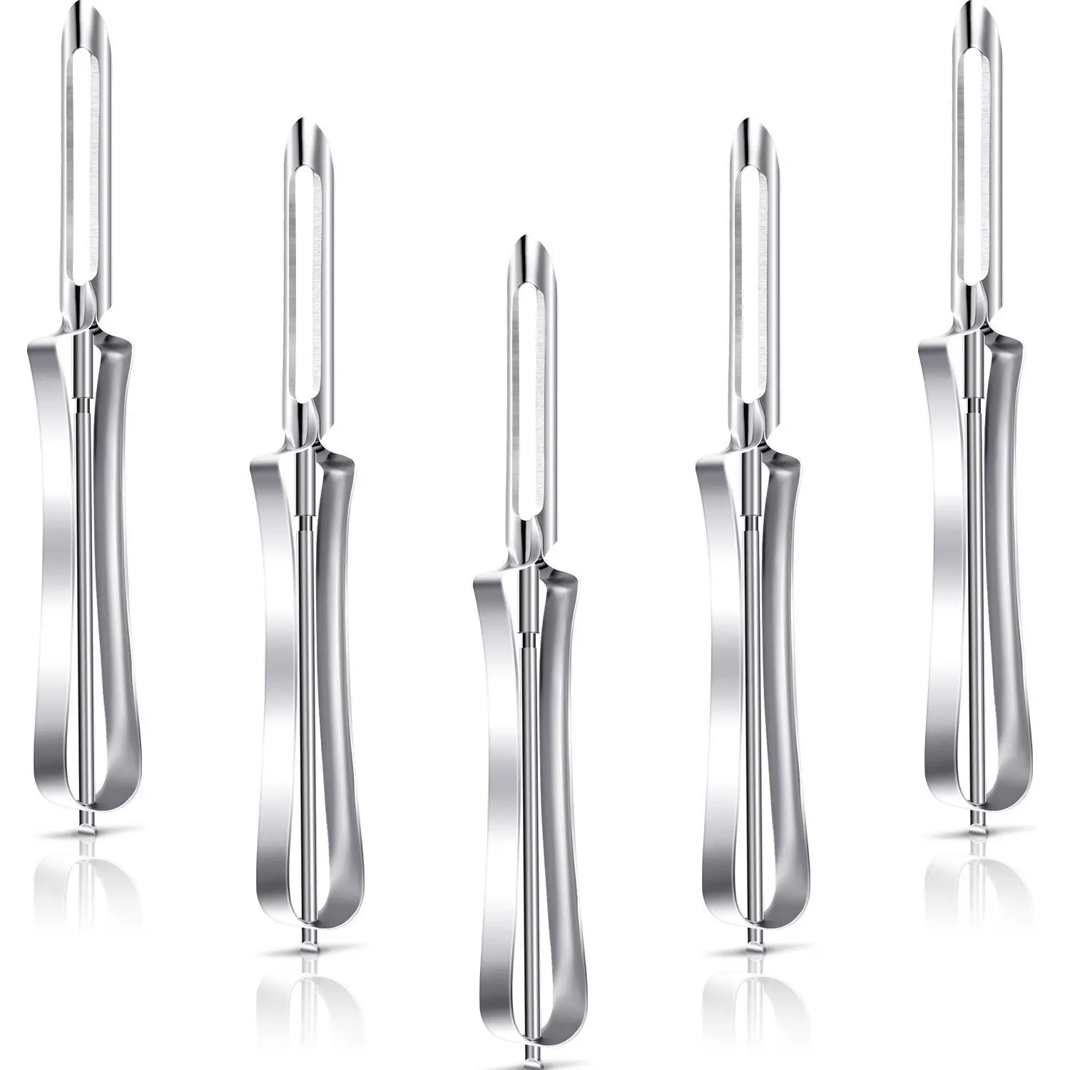 Stainless Steel Peeler Kitchen Vegetable Peeler Fruit Vegetable Peeler Rotary Peeler For Home Kitchen Carrots Potatoes Peeling Tools(5 Pieces)