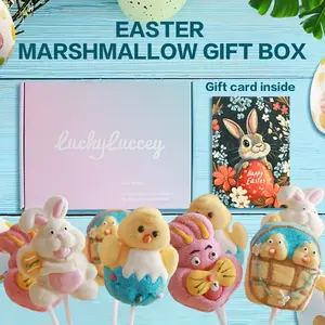 9.88 oz (280 g) cute marshmallow 8-piece gift box, candy, creative cartoon shape, no added lollipop gummies, holiday gift, birthday gift, suitable as a gift, Easter, Father's Day, Christmas, Valentine's Day.