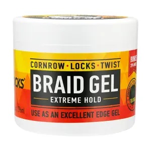 Braid Gel Extreme Hold - Braiding Gel for Cornrows, Locks, & Twisting, Moisturizing Edge Control for Women and Men, Natural Formula for Extreme Hold - 10 oz Jar