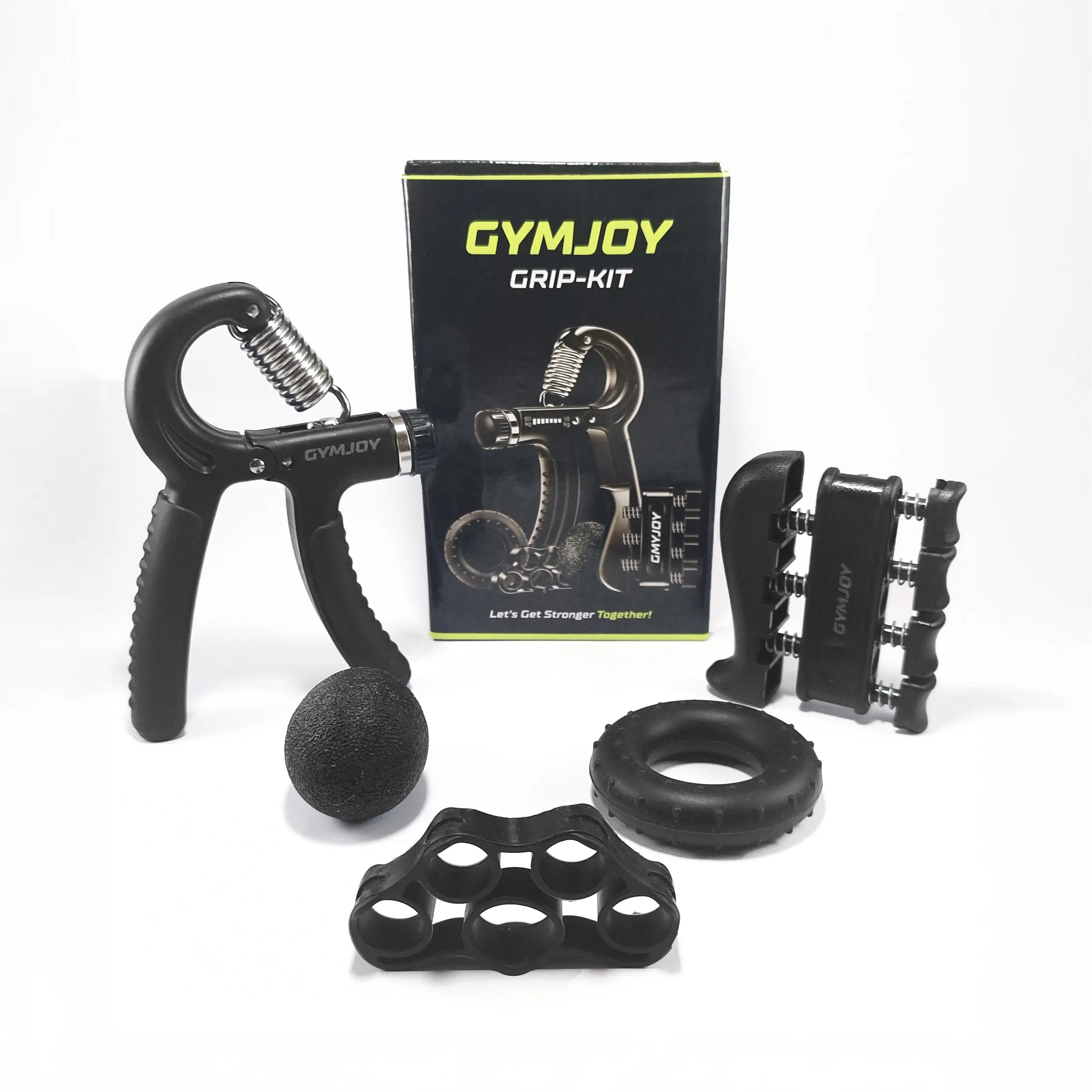 GymJoy Grip-Kit 5 in 1 | Adjustable Hand Gripper Strengthener Exerciser Set for Athletes Musicians, Portable Fitness Equipment fit beast Grip Strength