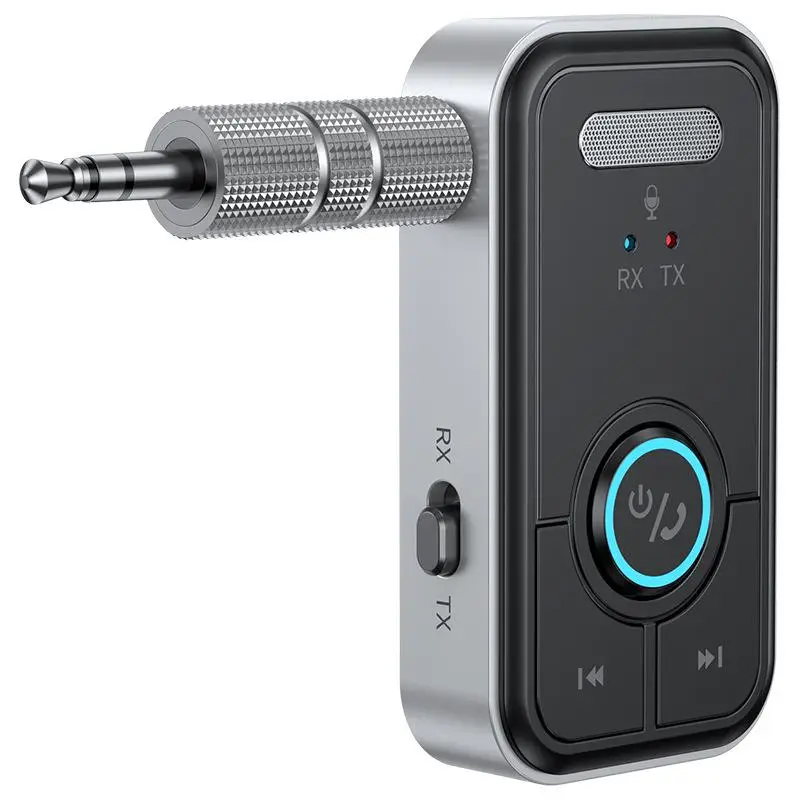 Bluetooth 53 Audio Adapter for Car  aux bluetoothMusic StreamingWireless Audio Receiver for HandsFree Calling  Compact Fast Charging Long Standb