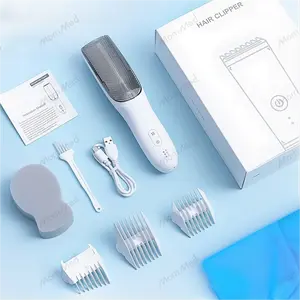 MomMed Baby Hair Clippers, Ultra Quiet Electric Vacuum Baby Clippers with Charger Base, Cordless Rechargeable Waterproof Haircut Kit for Kids & Men