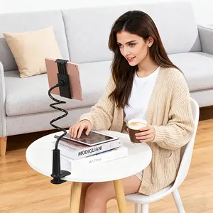 1 360-degree universal flexible pipe stand - stable without shaking, universal mobile phone and tablet stand, free angle adjustment, simple and practical style, clip-on universal design, flexible pipe material, solid color design, 27.56 inches long
