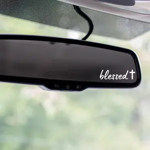 Blessed Mirror Decal, Car Decals For Women, Faith Mirror Decal
