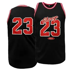 Men's Letter & Number Stitched Round Neck Tank Top,Chicago #23 Basketball Jersey, Regular Fit Casual Sporty Breathable Sleeveless Top for Summer, Men's Top for Gym Workout Running, Athletic Sports Clothing