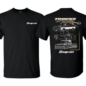Women's Round Neck Short-Sleeve Graphic T-Shirt - Streetwear Casual, Trucks and Tools Themed, Snap-On Hardworking Job Wear Tshirt