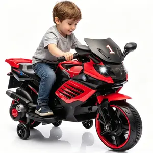 Garvee Licensed Kids Motorcycle, 6V Battery Powered Ride On Motorcycle with LED Headlights, Forward/Reverse Switch, Training Wheels, Music, Electric Motorbike for Toddlers Boys Girls