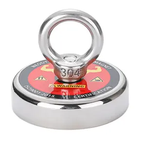 1 X 60mm, 242.5 pounds ( 110kg ) Magnet, Strong Magnetic, with a pulling force of 1 X 60mm 242.5 pounds, suitable for river and magnetic fishing, equipped with a countersunk hole, magnetic fishing reel, stylish appearance, durable structure