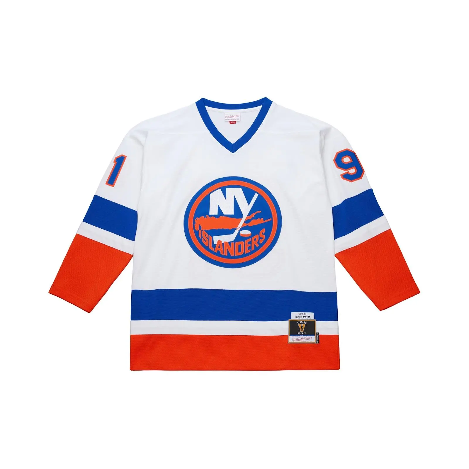 Butch Goring New York Islanders 1980-81 White Power Play Jersey NHL Throwback Hockey Fan Gear Mitchell & Ness