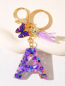 1PC/Cute Letter Design Keychain, Fashionable Resin Keychain for Women & Girls, Trendy All-match Keychain for Birthday Gift