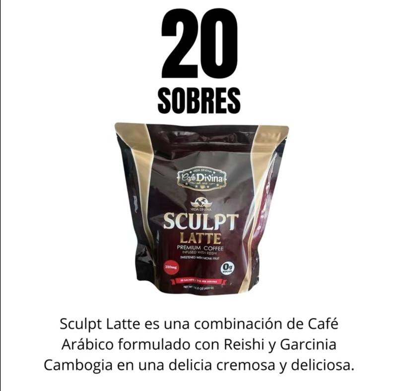 Scuplt Latte Premium Coffee Infused with Reishi 210g Sweetened with Monk Fruit Beverage Perfume No Sugar Added