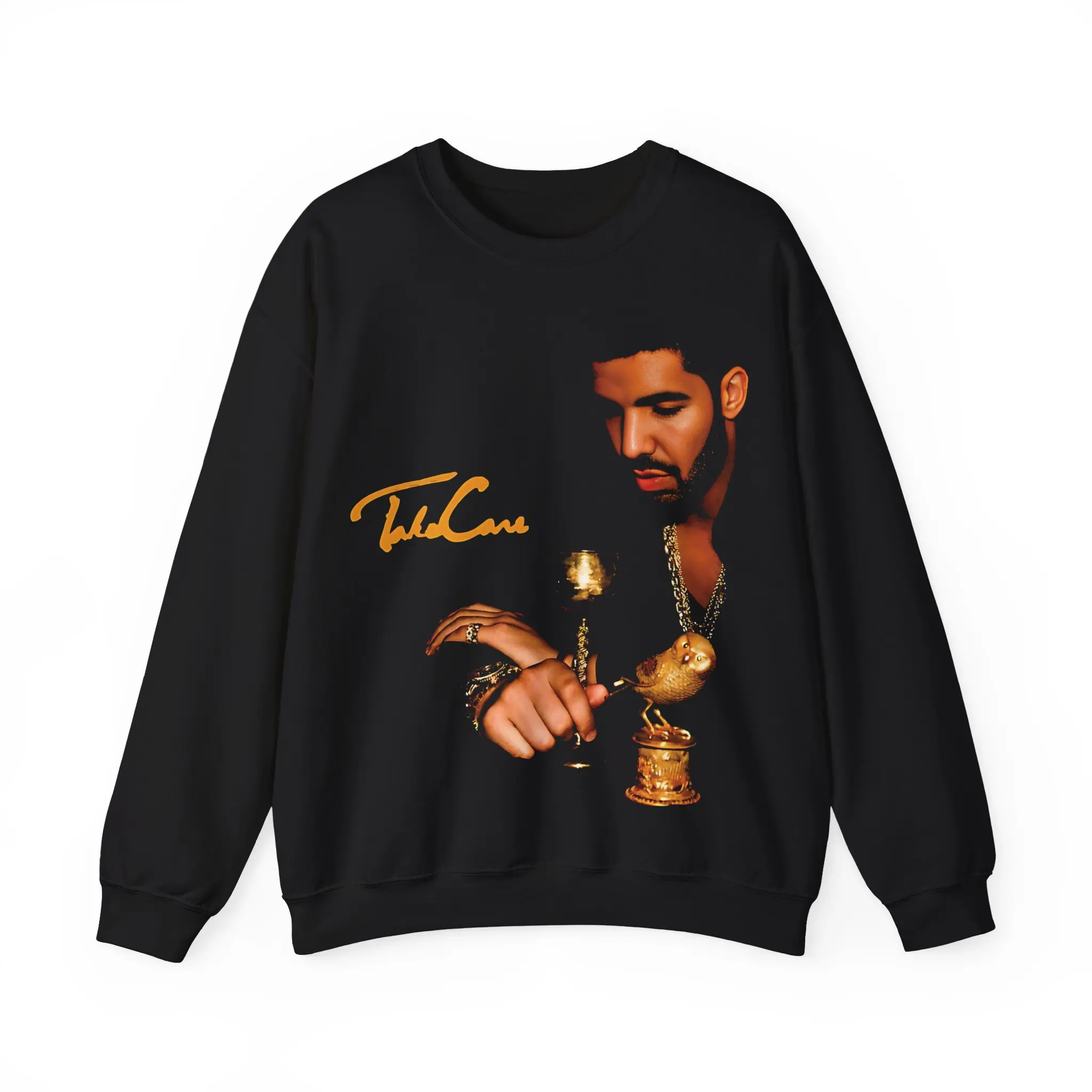 Men's Drake Take Care Inspired Hiphop Heavy Blend™ Sweatshirt, Baggy Oversized Knit Fabric Top