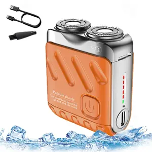 Mini Cordless Waterproof Shaver R-12 for Men, USB Rechargeable 2-Way Float Shaving, Compact Travel-Friendly Design