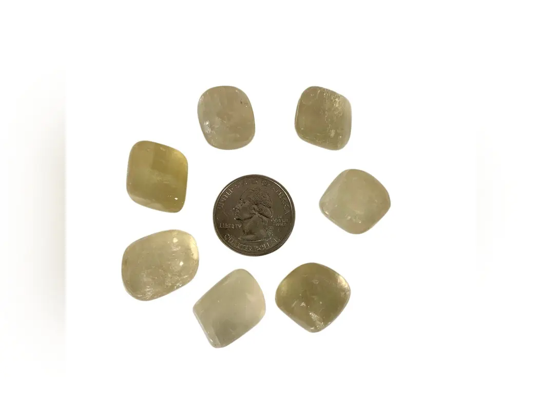Yellow Calcite A Grade Tumbled Stone Rare