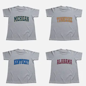 Vintage Varsity College T-Shirt Retro State Athletic Graphic Tee, SPORT GREY Tee, Size S-5 XL, Gift For Fans, 50+ States Tee