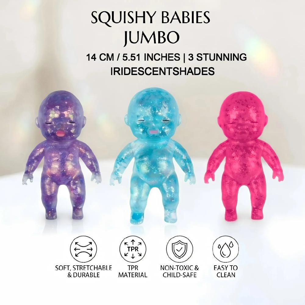 Squishy Babies Glitter Big Dancing SoftMoldable Slow Rising Sensory Fidget ToyStress Anxiety Relief for Kids Adults EasterBasket Christmas Stocking Birthday Gifts