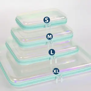 Large Capacity Makeup Bag, Waterproof Transparent Travel Storage Bag, Cosmetic Organizer for Toiletries and Cosmetics