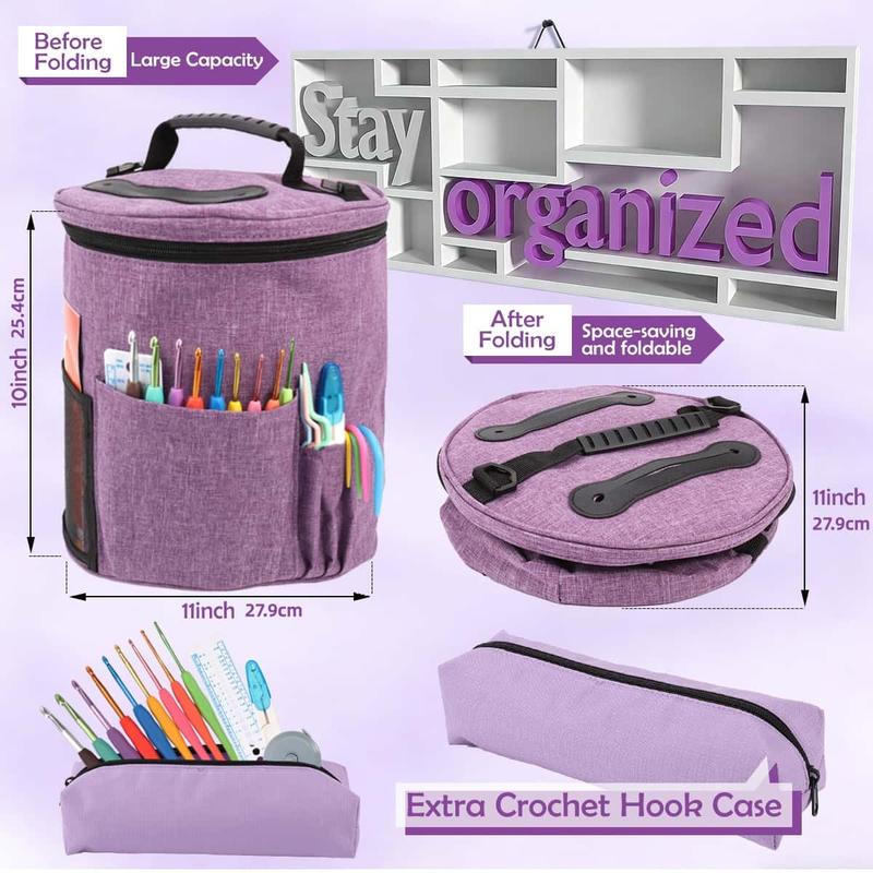Complete Crochet Kit for Beginners, All-In-One Starter Set with 20 Yarn Colors, Crochet Hooks, Instruction Book & Organizer Bag