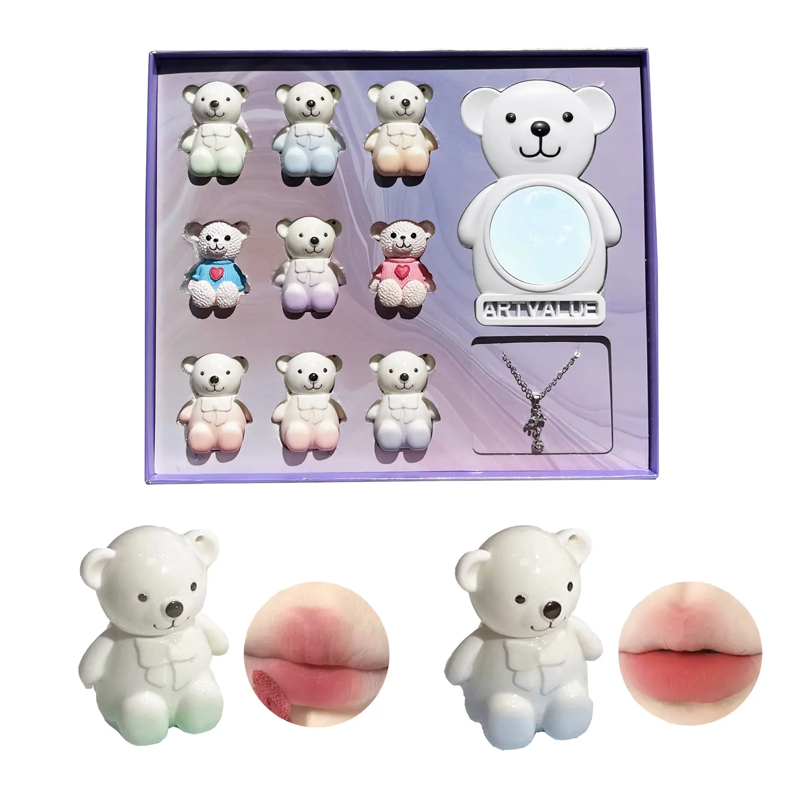 Cute Bear Lip Gloss Unique Design Smooth Natural Look Glossy Makeup
