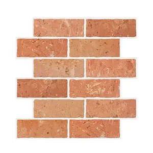 2026 New American Red Brick Self-adhesive 3D Wall Sticker Self-adhesive Wallpaper Wall TV Background Wall Waterproof