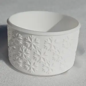 White Snowflake Textured Silicone Tumbler Boot