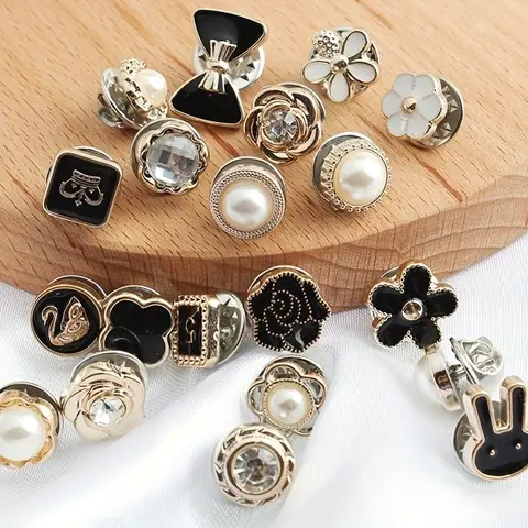 Women's Seamless Invisible Buttons Set, Reusable Press Studs for Shirts, Cardigans, Tops, Easy On-Off Design, Christmas Buttons, Cute Buttons, Floral Button, Boho Buttons