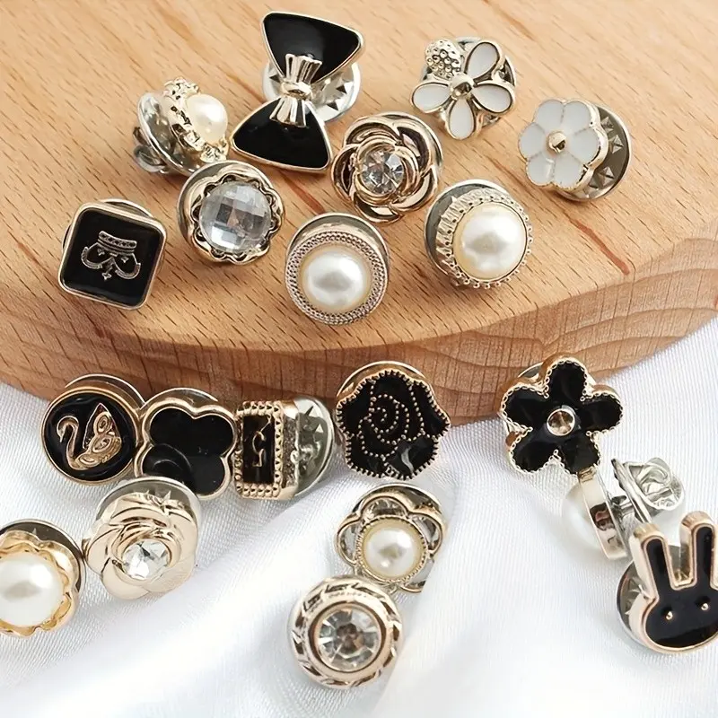 Women's Seamless Invisible Buttons Set, Reusable Press Studs for Shirts, Cardigans, Tops, Easy On-Off Design, Christmas Buttons, Cute Buttons, Floral Button, Boho Buttons