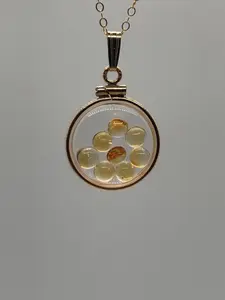 Handmade Dime Size Citrine Shaker Locket 14k gold filled with beautiful November Birthstone. You can custom create a locket, just ask!
