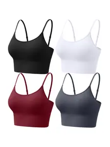 Women's Seamless Backless Top, Adjustable Straps, Medium Support, Fit, Minimalist Casual Style, All Seasons, Comfortable Soft Fabric, Versatile Wear